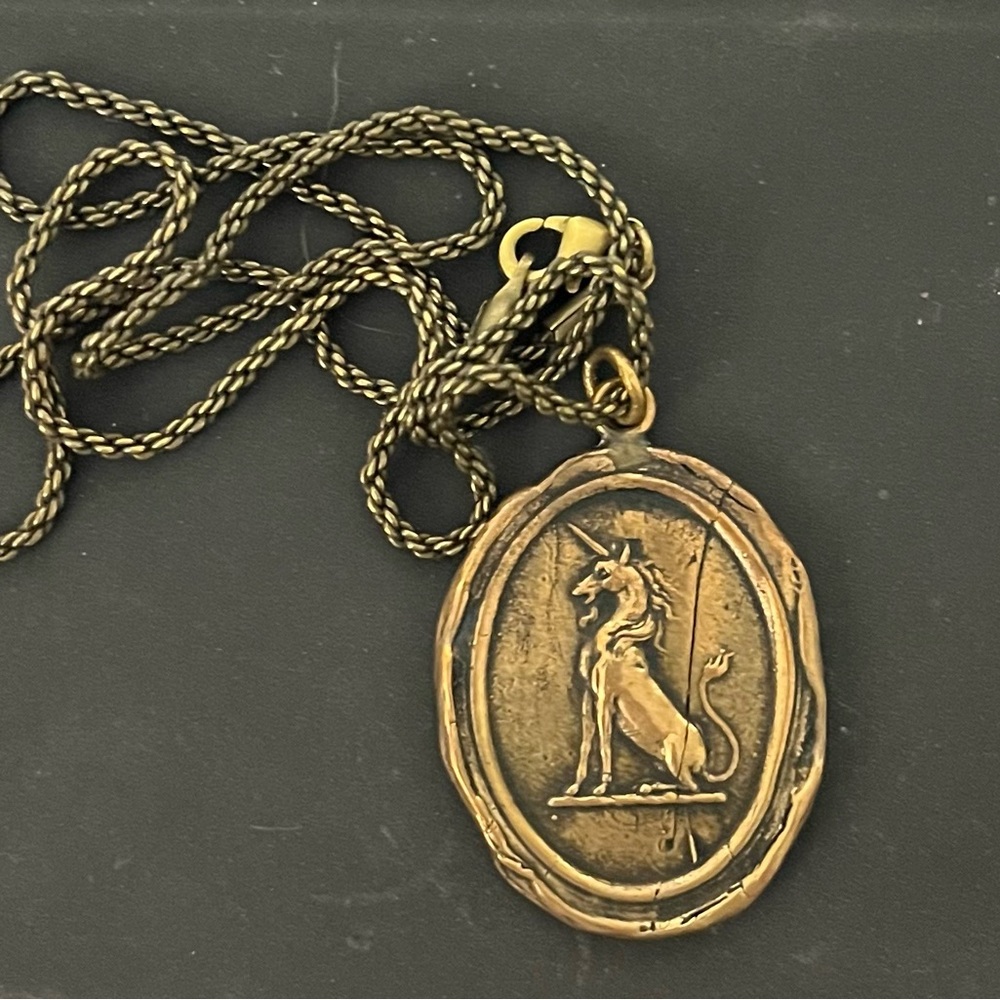 Pyrrha Bronze Unicorn Necklace
